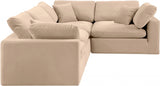 Comfy Velvet Sectional Beige from Meridian - Luna Furniture