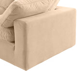 Comfy Velvet Sectional Beige from Meridian - Luna Furniture