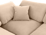 Comfy Velvet Sectional Beige from Meridian - Luna Furniture