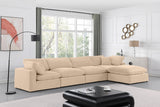 Comfy Velvet Sectional Beige from Meridian - Luna Furniture