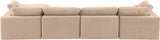 Comfy Velvet Sectional Beige from Meridian - Luna Furniture