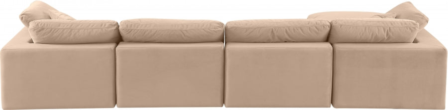 Comfy Velvet Sectional Beige from Meridian - Luna Furniture