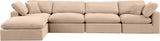 Comfy Velvet Sectional Beige from Meridian - Luna Furniture