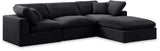 Comfy Velvet Sectional Black from Meridian - Luna Furniture