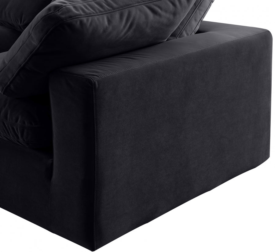 Comfy Velvet Sectional Black from Meridian - Luna Furniture