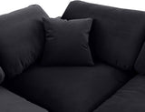 Comfy Velvet Sectional Black from Meridian - Luna Furniture