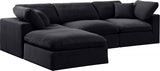 Comfy Velvet Sectional Black from Meridian - Luna Furniture