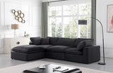 Comfy Velvet Sectional Black from Meridian - Luna Furniture