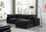 Comfy Velvet Sectional Black from Meridian - Luna Furniture