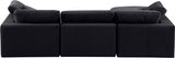 Comfy Velvet Sectional Black from Meridian - Luna Furniture