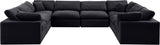 Comfy Velvet Sectional Black from Meridian - Luna Furniture