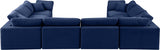 Comfy Velvet Sectional Blue from Meridian - Luna Furniture