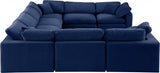 Comfy Velvet Sectional Blue from Meridian - Luna Furniture