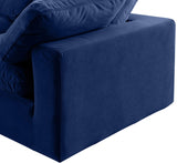 Comfy Velvet Sectional Blue from Meridian - Luna Furniture