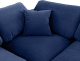 Comfy Velvet Sectional Blue from Meridian - Luna Furniture