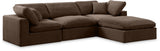 Comfy Velvet Sectional Brown from Meridian - Luna Furniture