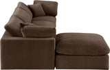 Comfy Velvet Sectional Brown from Meridian - Luna Furniture