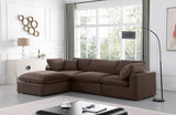 Comfy Velvet Sectional Brown from Meridian - Luna Furniture