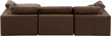 Comfy Velvet Sectional Brown from Meridian - Luna Furniture