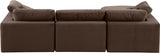 Comfy Velvet Sectional Brown from Meridian - Luna Furniture