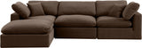 Comfy Velvet Sectional Brown from Meridian - Luna Furniture