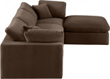 Comfy Velvet Sectional Brown from Meridian - Luna Furniture