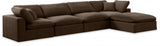 Comfy Velvet Sectional Brown from Meridian - Luna Furniture