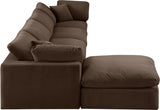 Comfy Velvet Sectional Brown from Meridian - Luna Furniture