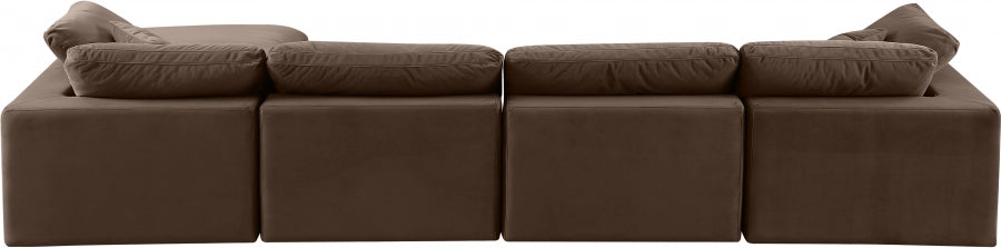 Comfy Velvet Sectional Brown from Meridian - Luna Furniture