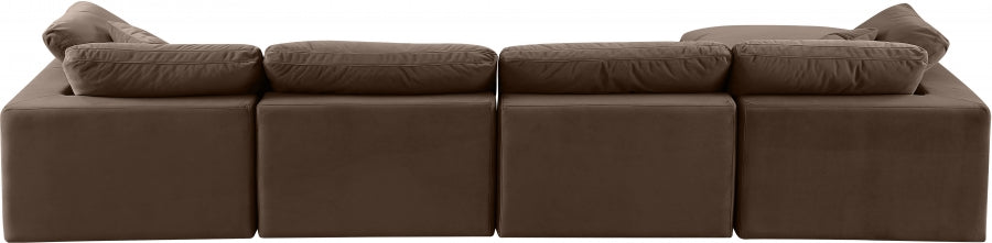 Comfy Velvet Sectional Brown from Meridian - Luna Furniture