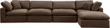 Comfy Velvet Sectional Brown from Meridian - Luna Furniture