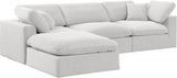 Comfy Velvet Sectional Cream from Meridian - Luna Furniture