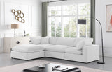 Comfy Velvet Sectional Cream from Meridian - Luna Furniture