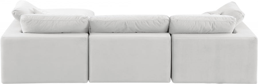 Comfy Velvet Sectional Cream from Meridian - Luna Furniture