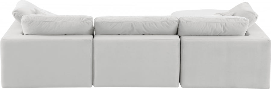 Comfy Velvet Sectional Cream from Meridian - Luna Furniture