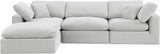 Comfy Velvet Sectional Cream from Meridian - Luna Furniture