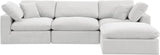 Comfy Velvet Sectional Cream from Meridian - Luna Furniture