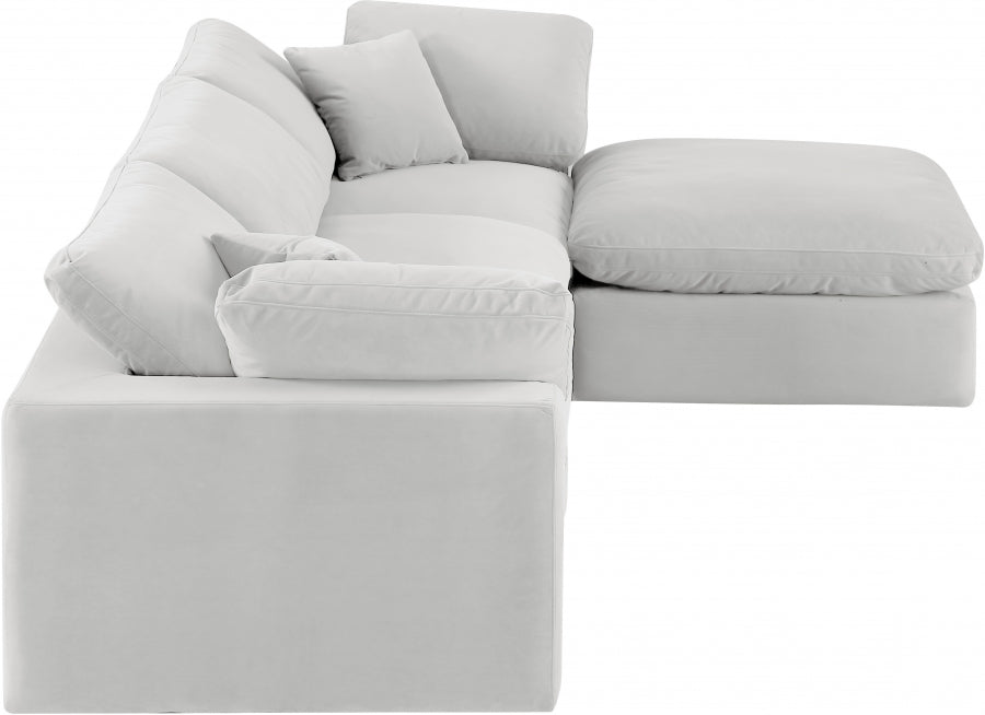 Comfy Velvet Sectional Cream from Meridian - Luna Furniture