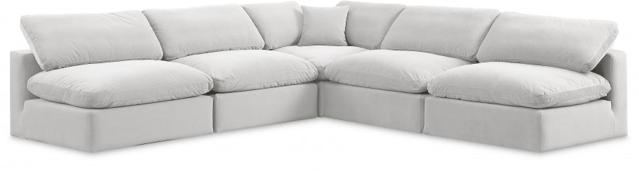 Comfy Velvet Sectional Cream from Meridian - Luna Furniture