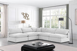 Comfy Velvet Sectional Cream from Meridian - Luna Furniture