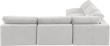 Comfy Velvet Sectional Cream from Meridian - Luna Furniture