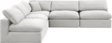 Comfy Velvet Sectional Cream from Meridian - Luna Furniture