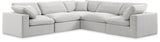 Comfy Velvet Sectional Cream from Meridian - Luna Furniture