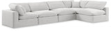 Comfy Velvet Sectional Cream from Meridian - Luna Furniture