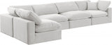 Comfy Velvet Sectional Cream from Meridian - Luna Furniture