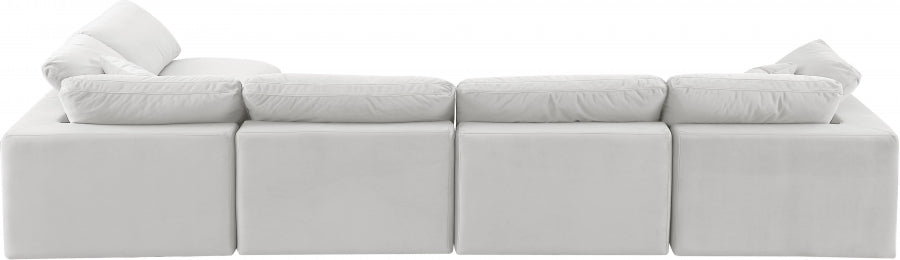 Comfy Velvet Sectional Cream from Meridian - Luna Furniture