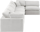 Comfy Velvet Sectional Cream from Meridian - Luna Furniture