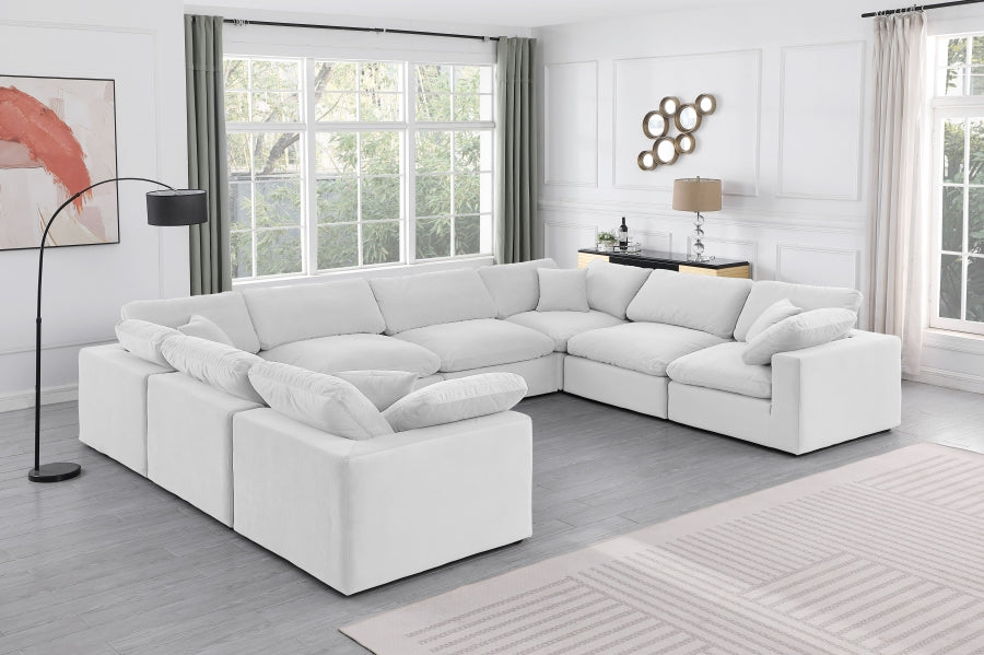 Comfy Velvet Sectional Cream from Meridian - Luna Furniture