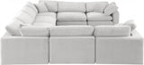 Comfy Velvet Sectional Cream from Meridian - Luna Furniture