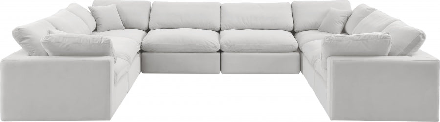 Comfy Velvet Sectional Cream from Meridian - Luna Furniture